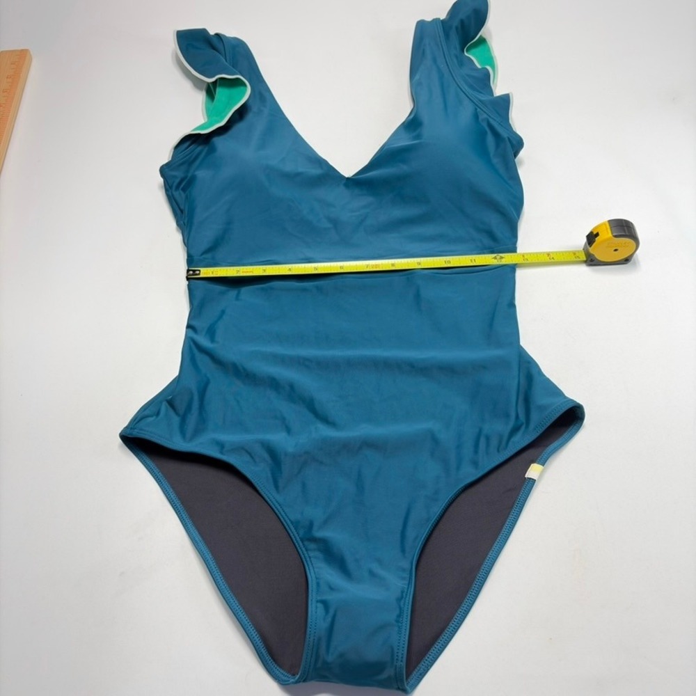 Summersalt Long Torso Ruffle Backflip One Piece Swimsuit 10LT Seaglass Seaweed - Picture 10 of 13